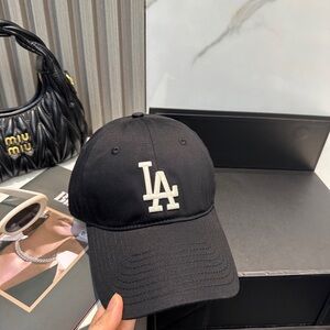 MLB Black Cap with White Logo